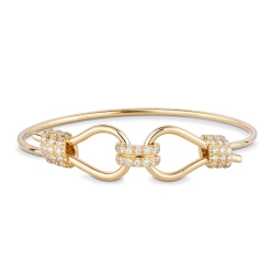Brazalete rígido oro amarillo 18k con diamantes