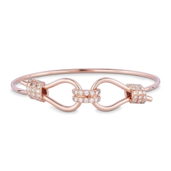 Pulsera diseño Oro Rosa 18k con nudos en diamantes