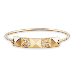 Pulsera con placa piramidal oro amarillo 18 quilates y diamantes