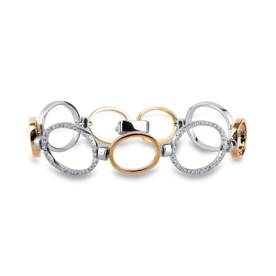 Pulsera oro blanco y amarillo 18 quilates con diamantes