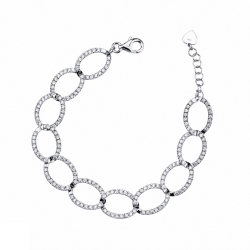 Pulsera de eslabones en oro blanco 18K con diamantes