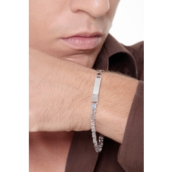 Pulsera con placa de oro blanco 18k 2