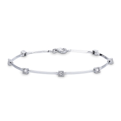 Pulsera oro blanco 18k con diamantes, 18 cm