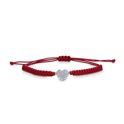 Pulsera con corazón en oro blanco 18k y diamantes