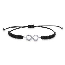 Pulsera infinito en oro blanco 18k con diamantes
