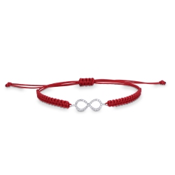 Pulsera con símbolo infinito en oro blanco 18k y diamantes