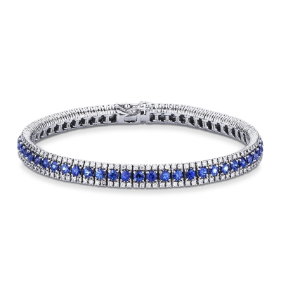 Pulsera tenis hombre mujer zafiros y diamantes