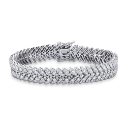 Pulsera de oro blanco de 18k con eslabones en diamantes