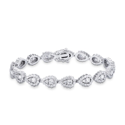 Brazalete en oro blanco 18k con diamantes