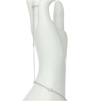 Pulsera de mano en oro blanco de 18k con diamantes 