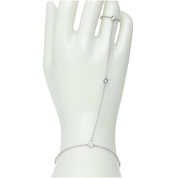 Pulsera de mano en oro blanco de 18k con diamantes