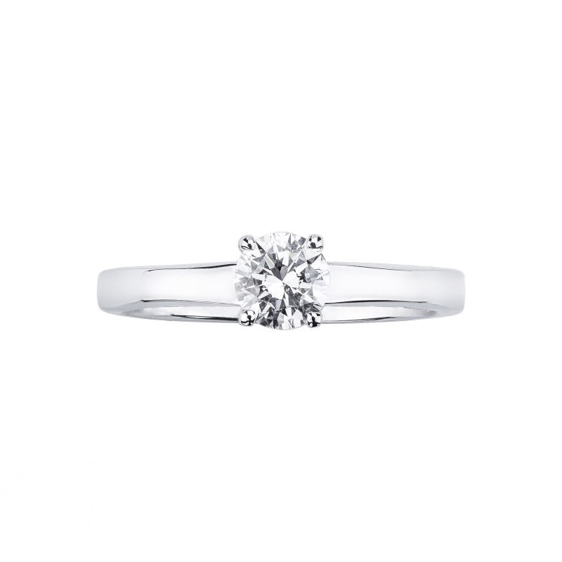 Anillo solitario diamante 0,50 ct oro blanco 18k