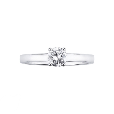 Anillo solitario diamante 0,50 ct oro blanco 18k