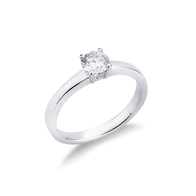 Anillo solitario diamante 0,50 ct oro blanco 18k