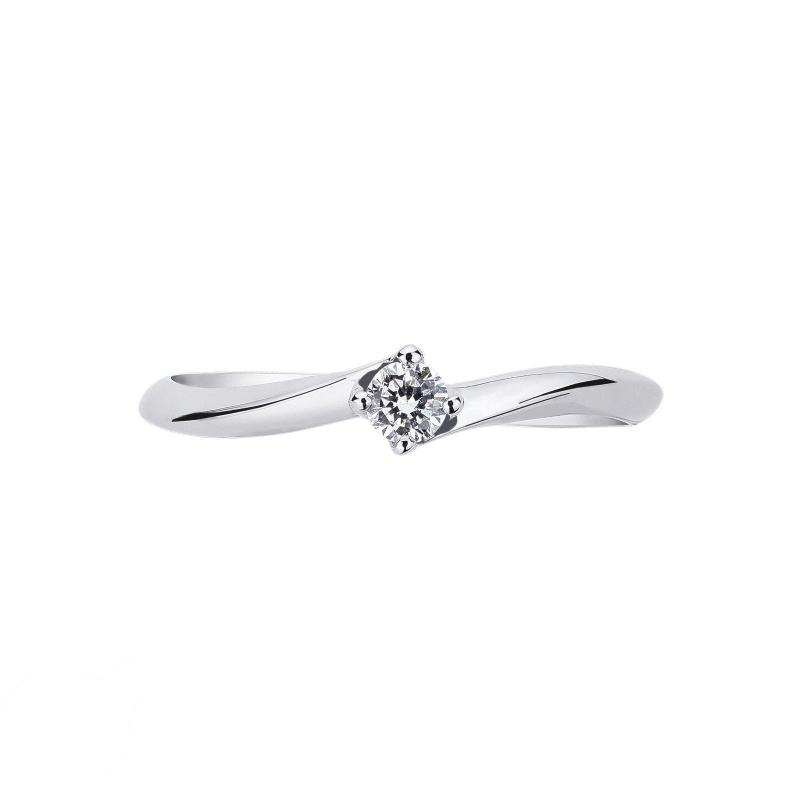 Solitario Valentino rombo en oro blanco de 18 quilates con diamante 0,10 ct Solitario Valentino rombo en oro blanco de 18 quilates con diamante 0,10 ct