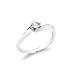 Anillo de oro blanco de 18 kilates con diamante de 0,20 quilates