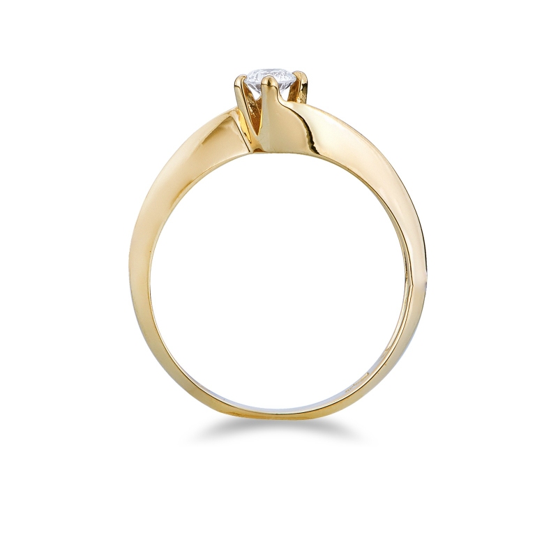 Solitario en oro amarillo 18k con un diamante de 0,20 ct Solitario en oro amarillo 18k con un diamante de 0,20 ct