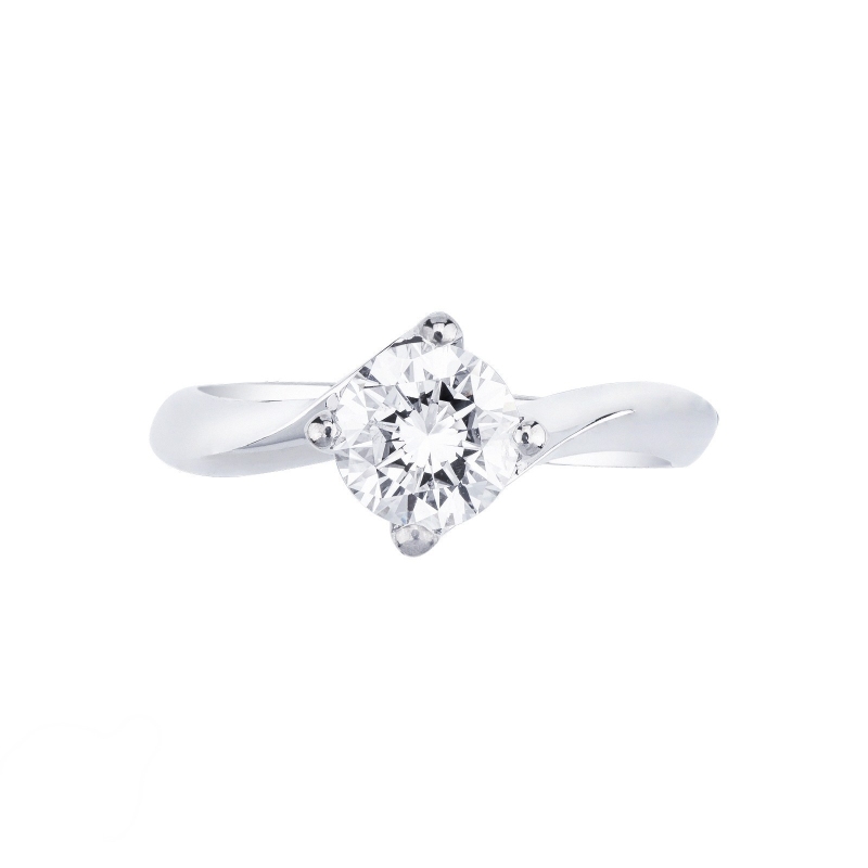 Solitario en oro blanco de 18 kilates con diamante de 1.00 ct Solitario en oro blanco de 18 kilates con diamante de 1.00 ct