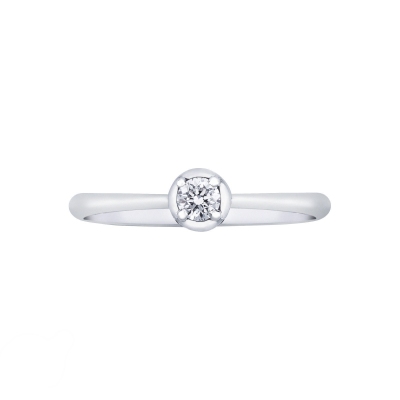 Anillo solitario diamante 0,15 ct y oro blanco 18 k 