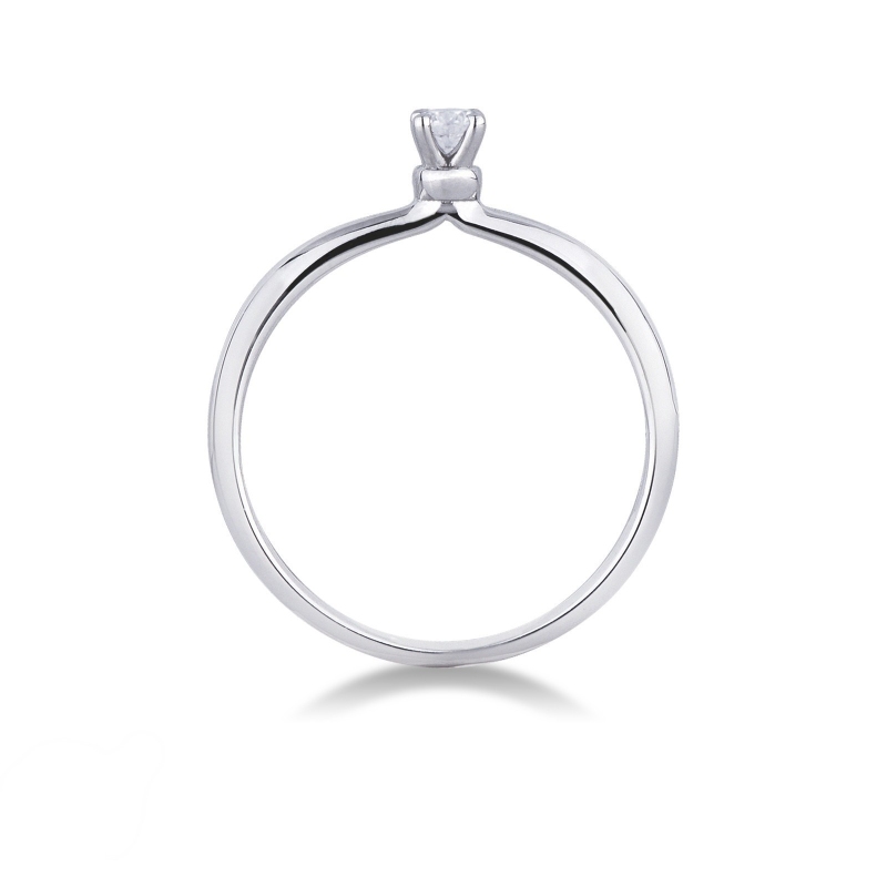 Anillo de compromiso 0,10 quilates de diamante y oro blanco de 18 kilates  Anillo de compromiso 0,10 quilates de diamante y oro blanco de 18 kilates
