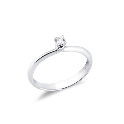 Anillo de compromiso 0,10 quilates de diamante y oro blanco de 18 kilates