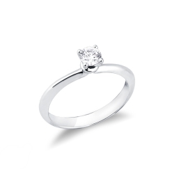 Anillo solitario de oro blanco de 18 kilates y diamante de 0,30 quilates