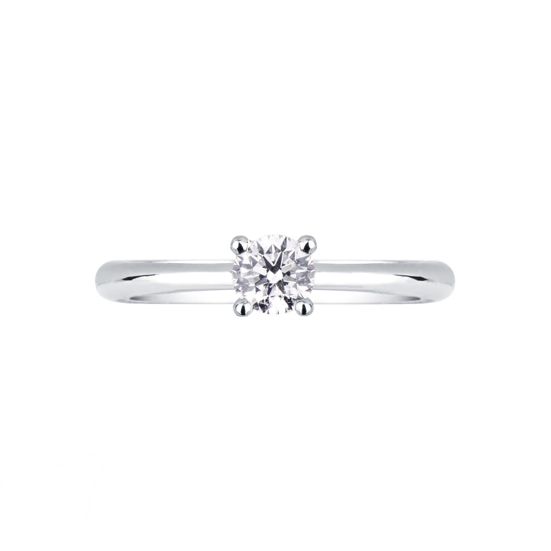 Anillo solitario con diamante de 0,40 quilates en oro blanco 18 kilates Anillo solitario con diamante de 0,40 quilates en oro blanco 18 kilates