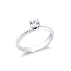 Anillo solitario con diamante de 0,40 quilates en oro blanco 18 kilates