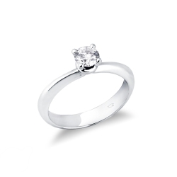 Anillo solitario en oro blanco de 18 kilates con diamante de 0,50 quilates
