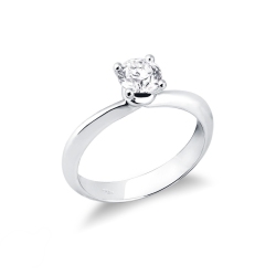 Anillo de compromiso en oro blanco de 18 kilates con diamante de 0,70 quilates