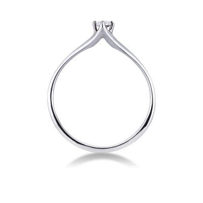 Solitario con diamante de 0,10 quilates en oro blanco de 18 kilates 