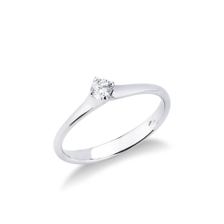 Anillo solitario 0,15 quilates diamante de oro blanco 18 kilates