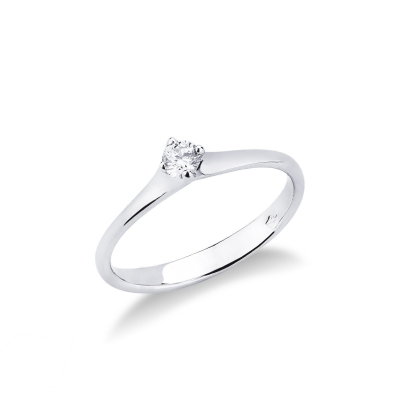 Anillo solitario 0,15 quilates diamante de oro blanco 18 kilates 