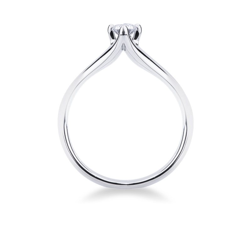 Alianza en oro blanco de 18 kilates con diamante de 0,25 quilates Alianza en oro blanco de 18 kilates con diamante de 0,25 quilates