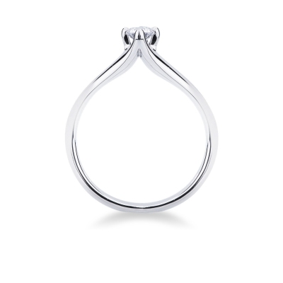 Alianza en oro blanco de 18 kilates con diamante de 0,25 quilates