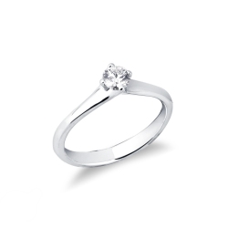 Anillo solitario diamante 0,30 quilates oro blanco 18 kilates