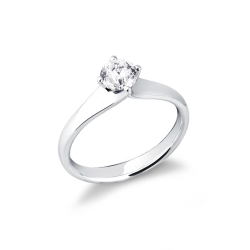 Solitario en oro blanco de 18 kilates con diamante de 0,70 quilates