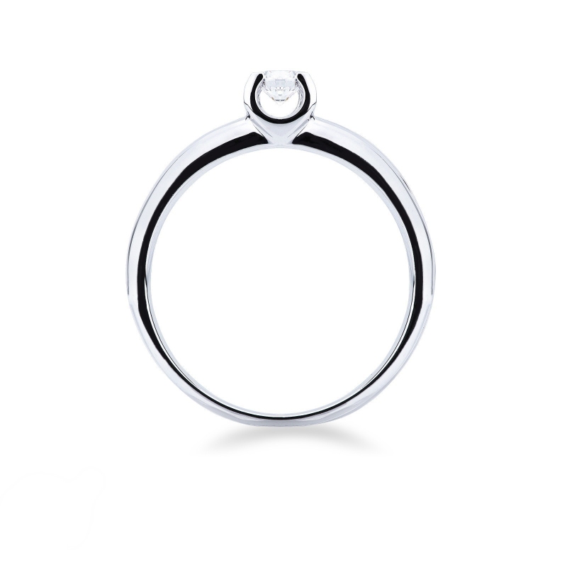 Anillo solitario oro blanco 18k con diamante 0,10 ct