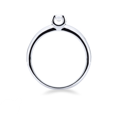 Anillo solitario oro blanco 18k con diamante 0,10 ct