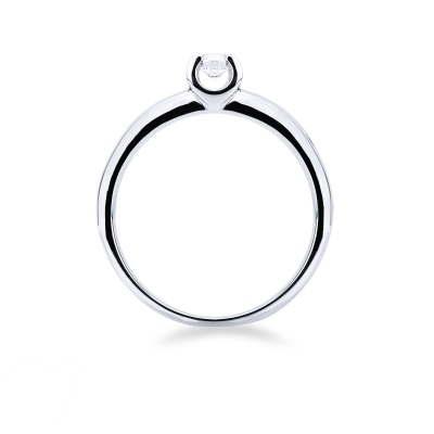 Sortija oro blanco 18 kilates engastado en 4 garras y diamante 0,15 ct quilates 