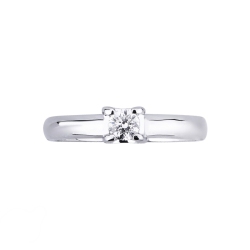 Anillo solitario en oro blanco de 18 kilates con diamante 0,20 quilates  2