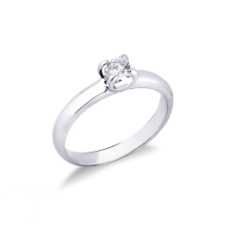 Anillo solitario en oro blanco de 18 kilates con diamante 0,20 quilates