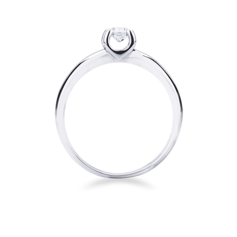 Solitario con 4 garras en oro blanco de 18 kilates con diamante de 0,25 ct Solitario con 4 garras en oro blanco de 18 kilates con diamante de 0,25 ct