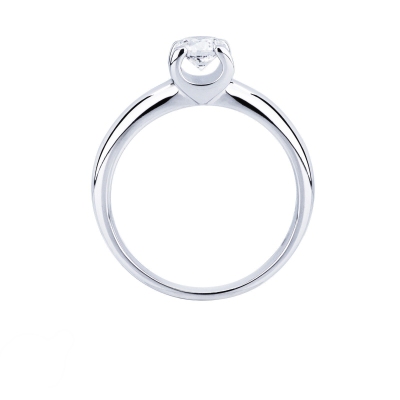 Anillo solitario diamante de 0,50 quilates en oro blanco de 18 kilates