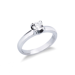 Anillo solitario diamante de 0,50 quilates en oro blanco de 18 kilates