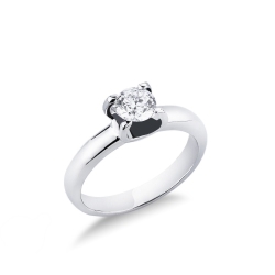 Anillo solitario oro blanco 18k con diamante 0,70 ct