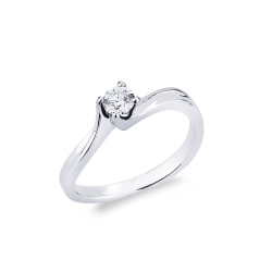 Anillo de compromiso solitario 0,25 quilates de oro blanco 18 kilates