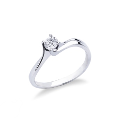 Anillo de compromiso oro blanco 18 kilates y diamante 0,30 quilates