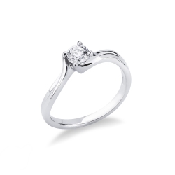 Anillo de compromiso oro blanco con un diamante 0,40 ct
