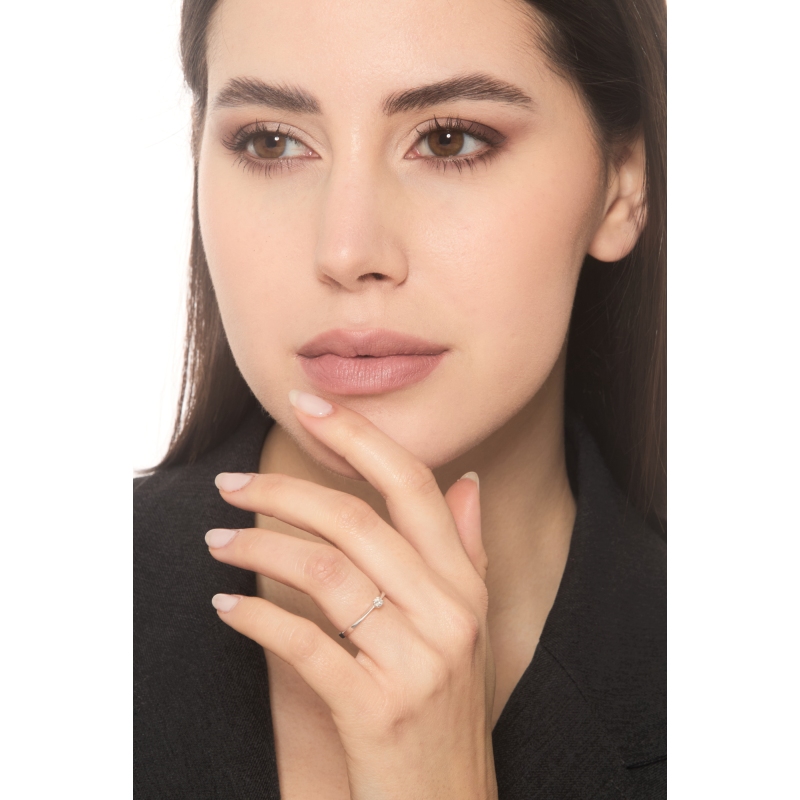 Solitario Compromiso Oro Blanco 18K Diamante 0,10 ct Solitario Compromiso Oro Blanco 18K Diamante 0,10 ct